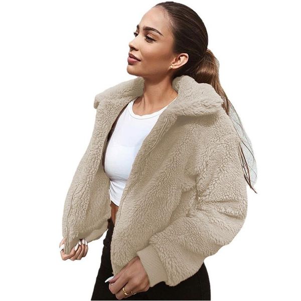 women's wool & blends warm velvet women coat long sleeeve turn down collar plush overcoat female winter jacket trench, Black
women's wool & blends warm velvet women coat long sleeeve turn down collar plush overcoat female winter jacket trench, Black