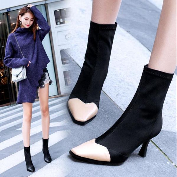 boots ankle women woman shoes fashionable high-heeled pointed toe 2021 fall elastic stocking stiletto d422, Black
boots ankle women woman shoes fashionable high-heeled pointed toe 2021 fall elastic stocking stiletto d422, Black