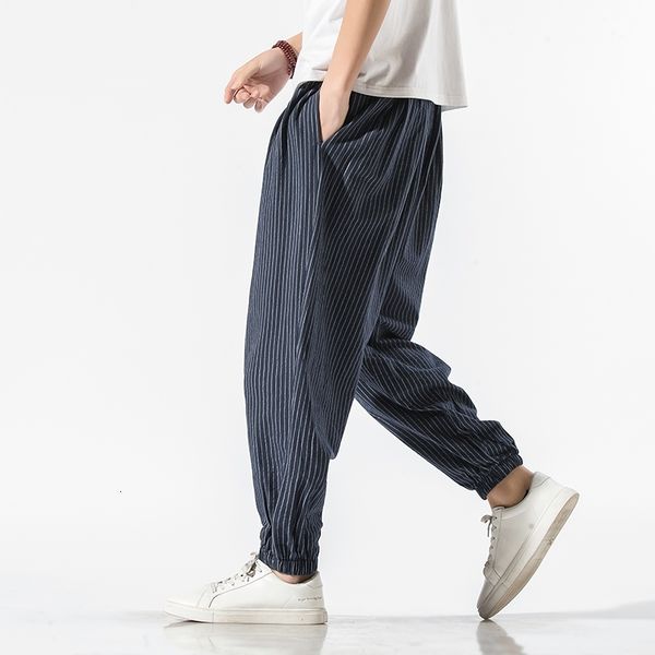 men's pants casual harem summer style korean fashion striped loose hiphop cotton joggers rmsd, Black
men's pants casual harem summer style korean fashion striped loose hiphop cotton joggers rmsd, Black