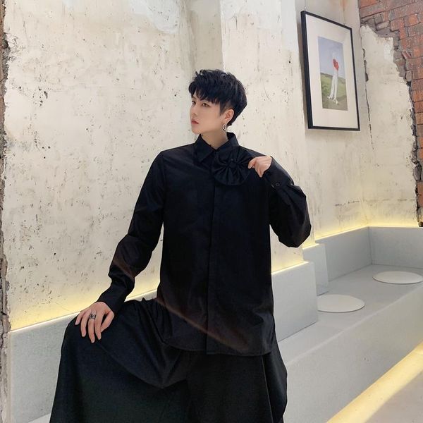 men's casual shirts men long sleeve vintage flower patchwork black white shirt male women fashion party stage show dress, White;black
men's casual shirts men long sleeve vintage flower patchwork black white shirt male women fashion party stage show dress, White;black