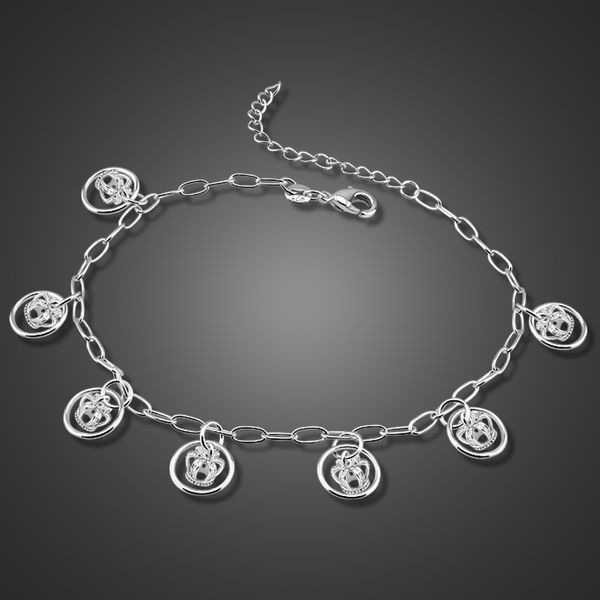 vintage fashion crown anklets 100% 925 sterling silver women summer beach barefoot sandals bracelet on the leg foot jewelry, Red;blue
vintage fashion crown anklets 100% 925 sterling silver women summer beach barefoot sandals bracelet on the leg foot jewelry, Red;blue