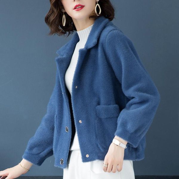 women's sweaters imitated mink wool coat short autumn winter jackets, White;black 
women's sweaters imitated mink wool coat short autumn winter jackets, White;black