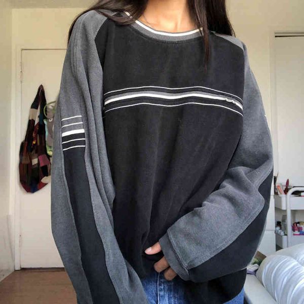 women's hoodies & sweatshirts cor de rua preto e cinza listras retro costura oversized moletom feminino simples moda harajuku casal cam, Black
women's hoodies & sweatshirts cor de rua preto e cinza listras retro costura oversized moletom feminino simples moda harajuku casal cam, Black