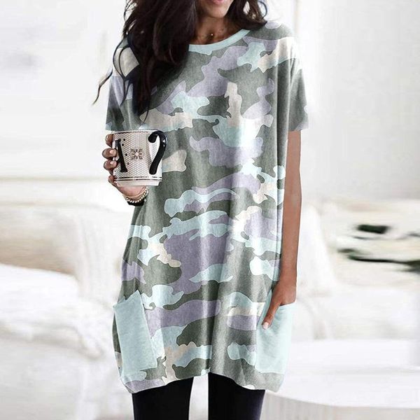 women's t-shirt 5xl plus size tunic and clothes femme fashion womens printing splicing pockets long version casual short sleeves top, White
women's t-shirt 5xl plus size tunic and clothes femme fashion womens printing splicing pockets long version casual short sleeves top, White