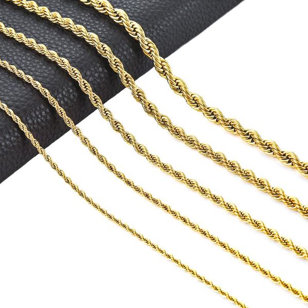 chains stainless steel gold rope chain 2/3/4/5/6mm fashion jewelry ladies men's necklace, Silver
chains stainless steel gold rope chain 2/3/4/5/6mm fashion jewelry ladies men's necklace, Silver