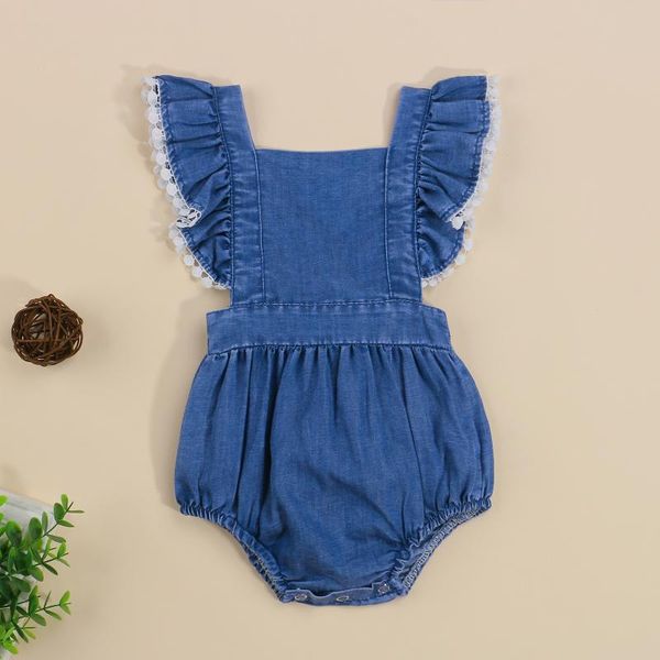 jumpsuits 2021 baby girls casual romper, dark blue square collar sleeveless romper with lace hem
jumpsuits 2021 baby girls casual romper, dark blue square collar sleeveless romper with lace hem
