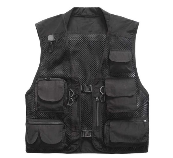 men's vests plus size multi pockets vest men summer mesh breathable pography waistcoat reporter director casual work uniform, Black;white
men's vests plus size multi pockets vest men summer mesh breathable pography waistcoat reporter director casual work uniform, Black;white