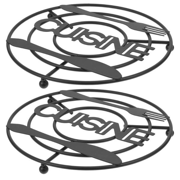 mats & pads 2pcs creative iron table household tableware kitchen (coffee)