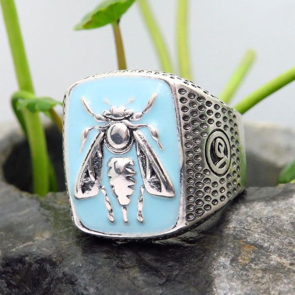 wedding rings blue enamel bee ethnic carving silver color insect hip hop coin large men's ring hammered handmade turkish vintage jewelr, Slivery;golden
wedding rings blue enamel bee ethnic carving silver color insect hip hop coin large men's ring hammered handmade turkish vintage jewelr, Slivery;golden