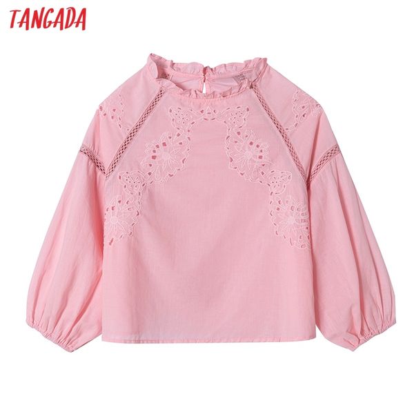 women pink hollow out embroidery romantic crop long sleeve chic female shirt 6h23 210416, White
women pink hollow out embroidery romantic crop long sleeve chic female shirt 6h23 210416, White