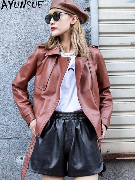 women's leather & faux ayunsue 2021 genuine jacket women spring autumn 100% sheepskin coat motorcycle clothes chaquetas de mujer, Black
women's leather & faux ayunsue 2021 genuine jacket women spring autumn 100% sheepskin coat motorcycle clothes chaquetas de mujer, Black