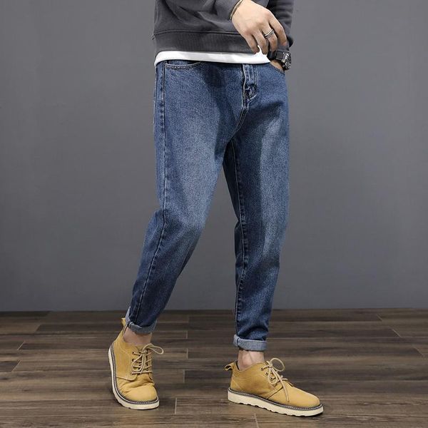 men's jeans 2021 spring summer fashion loose casual plus size male high waist harem pants men korean long denim trousers w532, Blue
men's jeans 2021 spring summer fashion loose casual plus size male high waist harem pants men korean long denim trousers w532, Blue