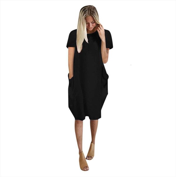 plus size loose jumper womens dress oversized baggy short sleeve pocket pullover elegant o neck dresses, Black;gray
plus size loose jumper womens dress oversized baggy short sleeve pocket pullover elegant o neck dresses, Black;gray