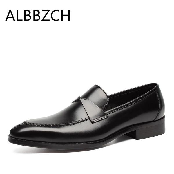 dress shoes fashion sewing genuine leather business men office work pointed toe slip on mens loafres wedding 38-44, Black
dress shoes fashion sewing genuine leather business men office work pointed toe slip on mens loafres wedding 38-44, Black