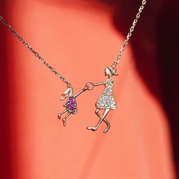 pendant necklaces mother's day exquisite colored zircon girl necklace gift gold for women, Silver
pendant necklaces mother's day exquisite colored zircon girl necklace gift gold for women, Silver