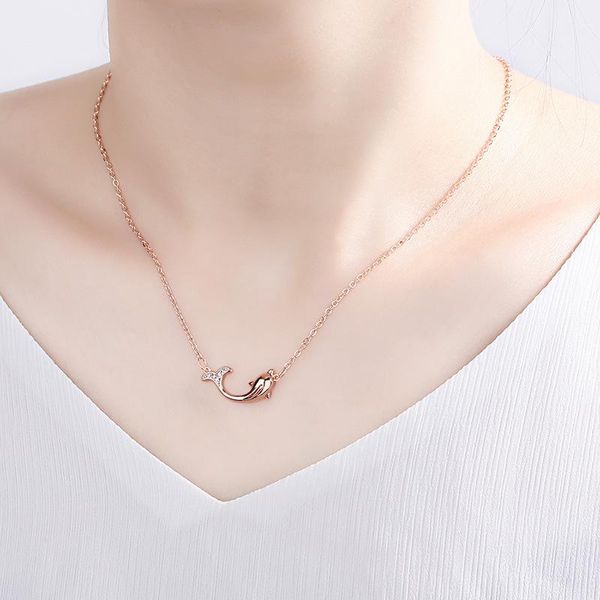 korean version of dolphin pendant necklace ladies fashion clavicle chain holiday gift first chains, Silver
korean version of dolphin pendant necklace ladies fashion clavicle chain holiday gift first chains, Silver