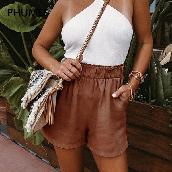 women's shorts phumee summer y2k linen high waist lady brown casual elastic trousers harajuku solid color pockets clothing, White;black
women's shorts phumee summer y2k linen high waist lady brown casual elastic trousers harajuku solid color pockets clothing, White;black