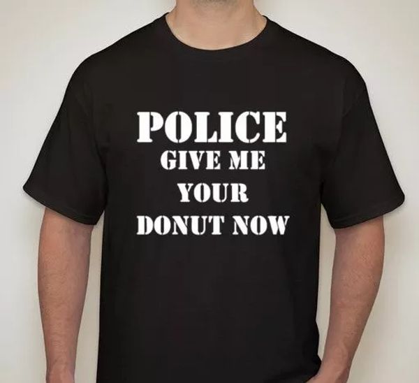 police give me your donut antifa hooligan anarchist anarchy t shirt, White;black
police give me your donut antifa hooligan anarchist anarchy t shirt, White;black