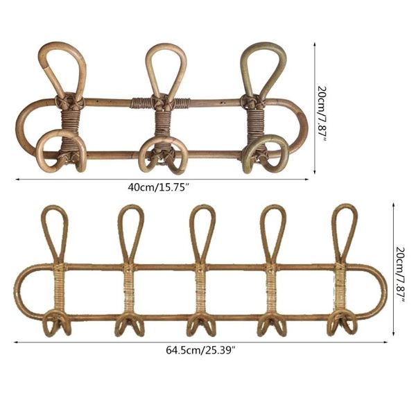 hooks & rails decorative rustic rattan wall 3 hooks/5 hanging coat rack storage
hooks & rails decorative rustic rattan wall 3 hooks/5 hanging coat rack storage
