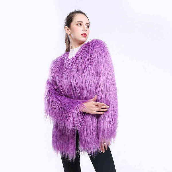 female faux fur coat women long hair overcoat winter white sleeve plus size furry xxxl girls fluffy jacket elegant 211207, Black
female faux fur coat women long hair overcoat winter white sleeve plus size furry xxxl girls fluffy jacket elegant 211207, Black