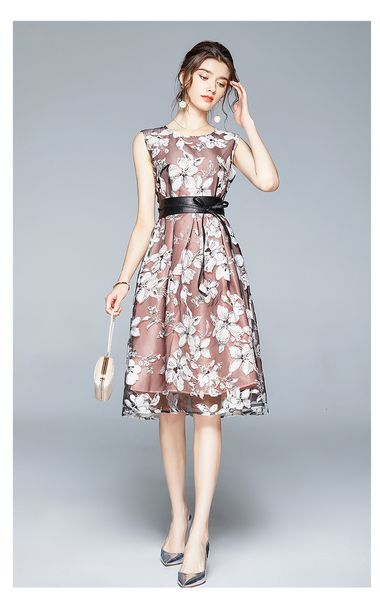 casual dresses organza summer fashion vintage women sleeveless printing belted knee length vestidos robe femme jurk c2jb, Black;gray
casual dresses organza summer fashion vintage women sleeveless printing belted knee length vestidos robe femme jurk c2jb, Black;gray