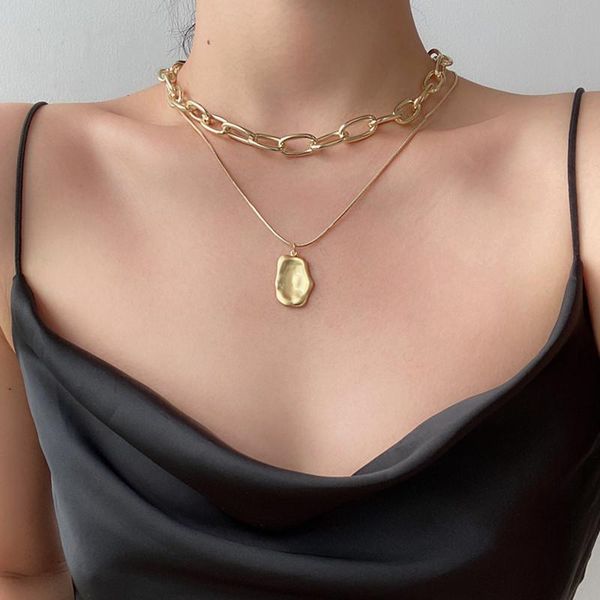 pendant necklaces punk multilayered gold chunky chain choker necklace for women fashion irregular round 2021 trend jewelry, Silver
pendant necklaces punk multilayered gold chunky chain choker necklace for women fashion irregular round 2021 trend jewelry, Silver
