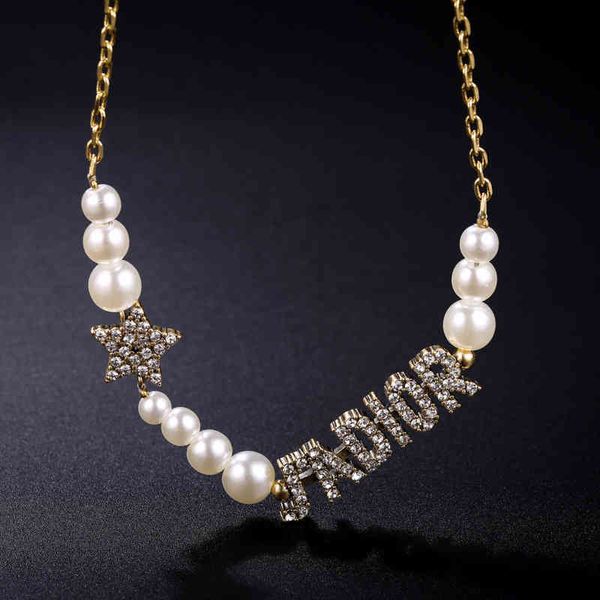 70% off star letter full diamond pearl women's necklace net red same fashion personalized pearl necklace, Silver
70% off star letter full diamond pearl women's necklace net red same fashion personalized pearl necklace, Silver