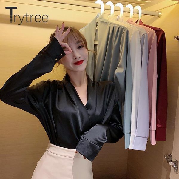trytree spring autumn woman blouse casual v-neck solid 6 color fashion slim fit all-purpose style office lady women's blouses & sh, White
trytree spring autumn woman blouse casual v-neck solid 6 color fashion slim fit all-purpose style office lady women's blouses & sh, White