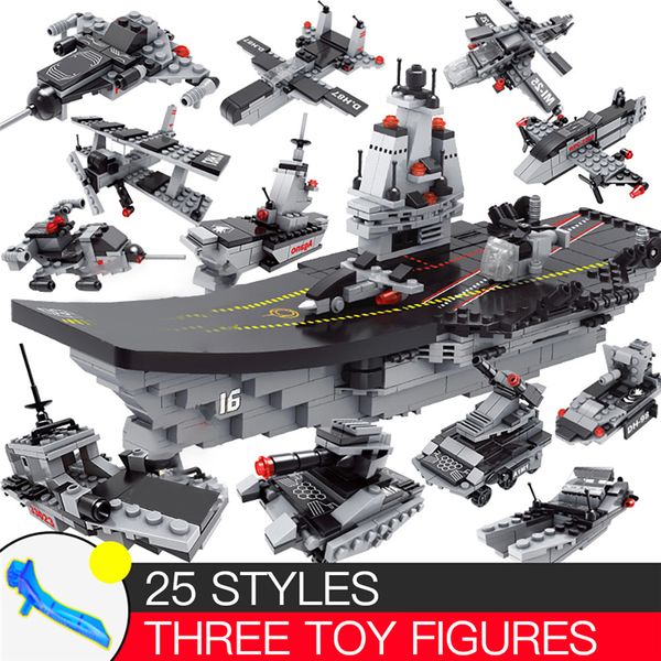 676 PCS 8 IN 1 Military Warship Navy Aircraft Blocks Truck Army Soldiers Building Blocks Bricks Toy Children Ship Boat Models
676 PCS 8 IN 1 Military Warship Navy Aircraft Blocks Truck Army Soldiers Building Blocks Bricks Toy Children Ship Boat Models
