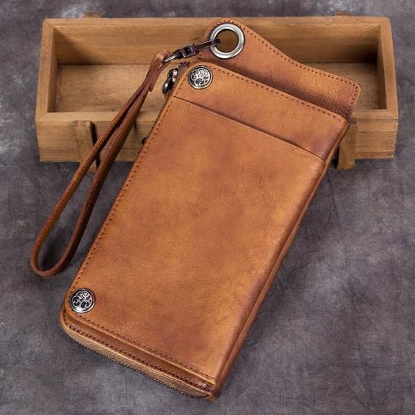 wallets retro handmade leather men's wallet men first layer cowhide card holder long male zipper purses simple thin 2021, Red;black
wallets retro handmade leather men's wallet men first layer cowhide card holder long male zipper purses simple thin 2021, Red;black