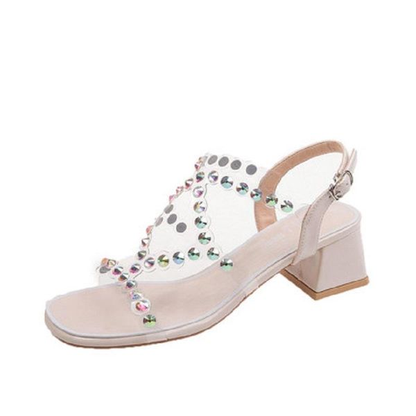 summer ladies sandals wild comfortable buckle transparent open-toe middle-heeled korean women's, Black
summer ladies sandals wild comfortable buckle transparent open-toe middle-heeled korean women's, Black