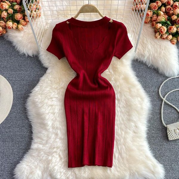 casual dresses summer 2021 korean celebrity v-neck hole dress girl tight elastic knitted women hip wrap short sleeve, Black;gray
casual dresses summer 2021 korean celebrity v-neck hole dress girl tight elastic knitted women hip wrap short sleeve, Black;gray