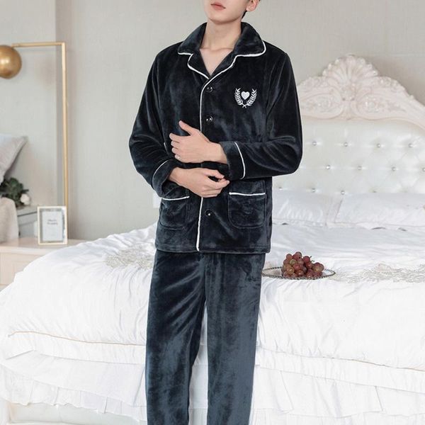 men's tracksuits 2021 winter pajamas men thick warm sleepwear flannel home wear long sleeve coral fleece printed pajama set man two pie, Gray
men's tracksuits 2021 winter pajamas men thick warm sleepwear flannel home wear long sleeve coral fleece printed pajama set man two pie, Gray