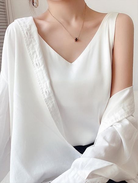 real silk camisole inner women tanks suit white black bottoming satin mulberry small summer v neck
real silk camisole inner women tanks suit white black bottoming satin mulberry small summer v neck