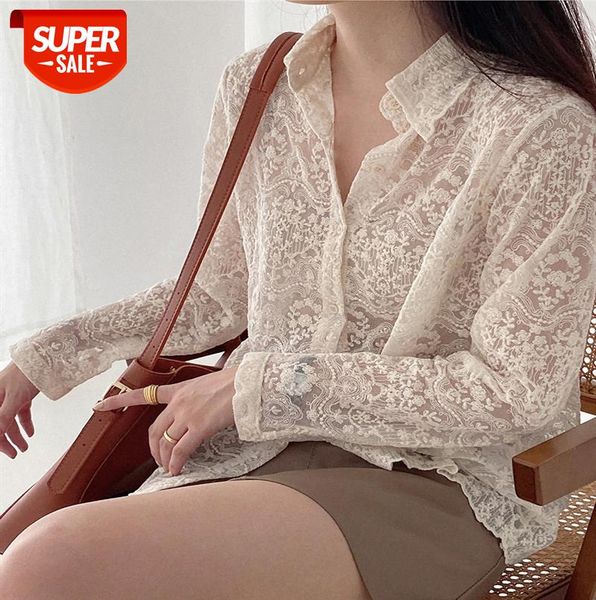 930780 spring fashion perspective embroidered lace shirt single-breasted cardigan bottoming women #7e2a, Black;gray
930780 spring fashion perspective embroidered lace shirt single-breasted cardigan bottoming women #7e2a, Black;gray