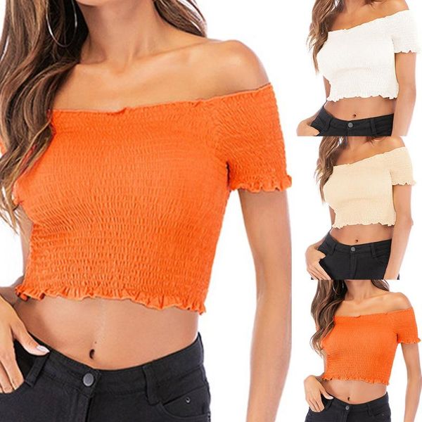 women's t-shirt summer 2021 women slash neck wood ears tshirt short sleeve off shoulder solid slim casual top, White
women's t-shirt summer 2021 women slash neck wood ears tshirt short sleeve off shoulder solid slim casual top, White