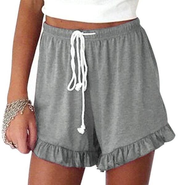women's shorts women student casual ruffle side soft drawstring high waist home wear summer fitness fashion elastic solid all match, White;black
women's shorts women student casual ruffle side soft drawstring high waist home wear summer fitness fashion elastic solid all match, White;black