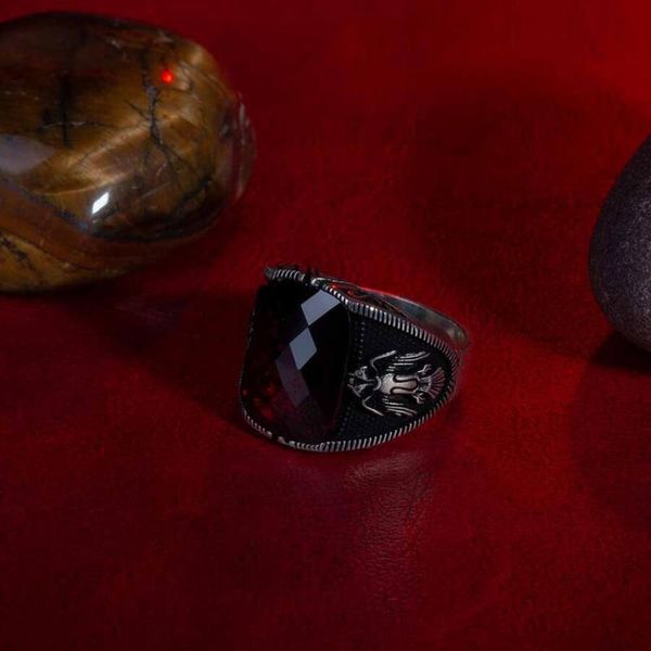 cluster rings 925 sterling silver faceted red zircon gemstone ring double eagle motif handcarved men jewelery made in turkey, Golden;silver
cluster rings 925 sterling silver faceted red zircon gemstone ring double eagle motif handcarved men jewelery made in turkey, Golden;silver