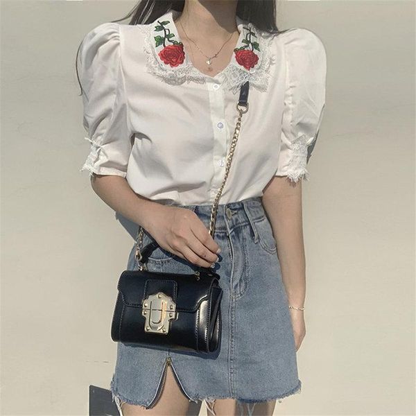 women's blouses & shirts women vintage french summer white gentle 2021 korean sweet retro lady chic high quality
women's blouses & shirts women vintage french summer white gentle 2021 korean sweet retro lady chic high quality