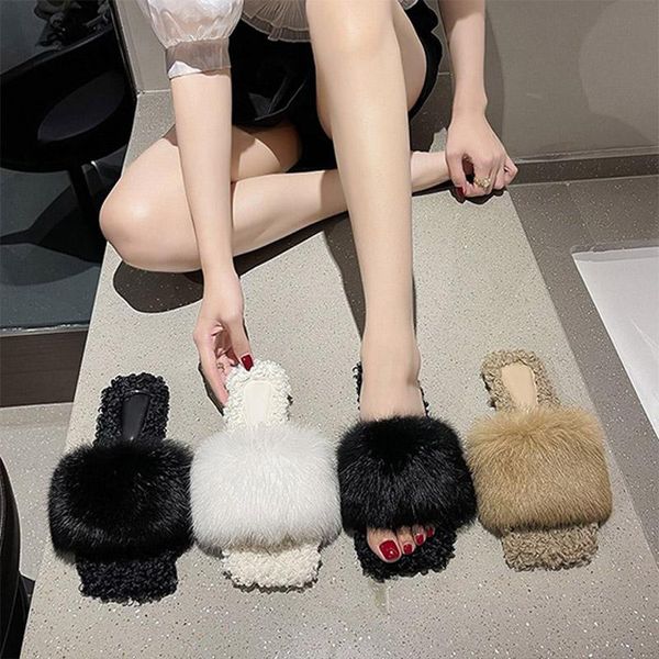 slippers women square toe female open warm plush slipper ladies fashion comfortable indoor flats footwear 2021, Black
slippers women square toe female open warm plush slipper ladies fashion comfortable indoor flats footwear 2021, Black