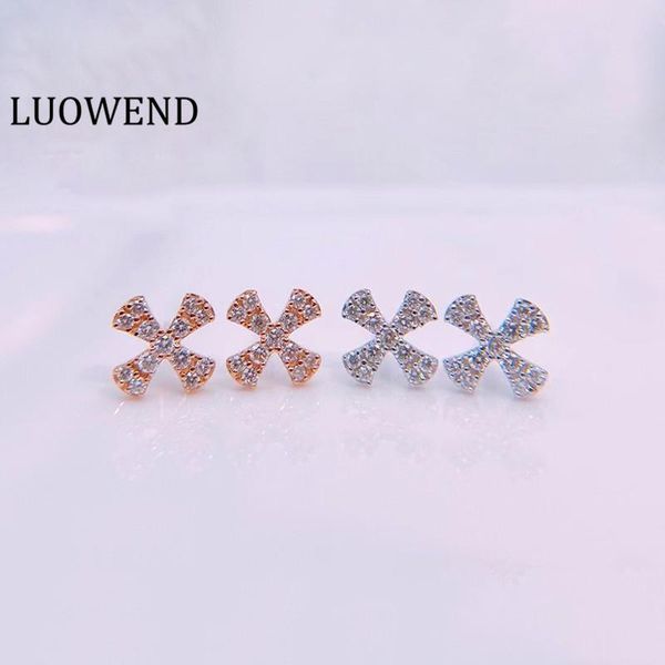 stud luowend 100% 18k white/rose gold earrings natural diamond party jewelry cross design for women, Golden;silver
stud luowend 100% 18k white/rose gold earrings natural diamond party jewelry cross design for women, Golden;silver