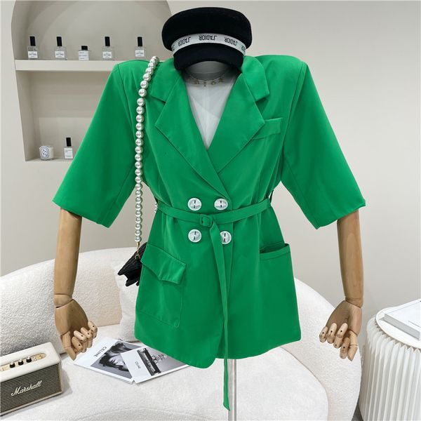 dress spring summer 2021 niche fashion design lapel short sleeve belt thin suit jacket, Black;gray
dress spring summer 2021 niche fashion design lapel short sleeve belt thin suit jacket, Black;gray