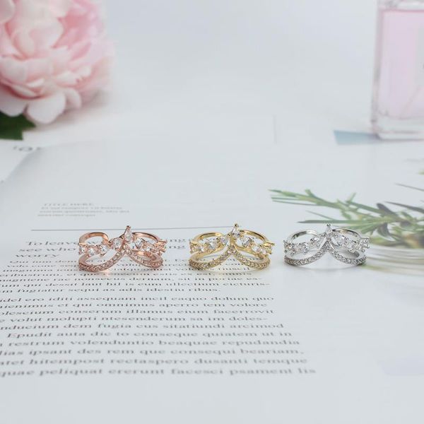 cluster rings original design fine zircon 925 silver open v-shaped crown ring for womens engagement & marriage diy jewelry gifts, Golden;silver
cluster rings original design fine zircon 925 silver open v-shaped crown ring for womens engagement & marriage diy jewelry gifts, Golden;silver