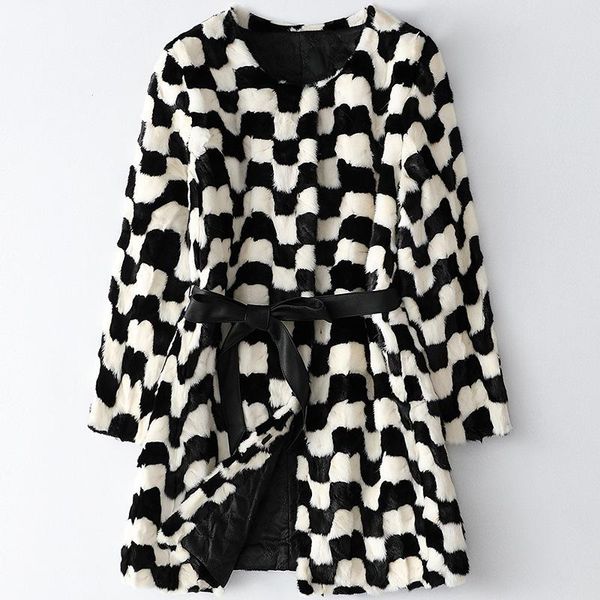 women's fur & faux mink jacket for fall winter 2021 medium length sashes thick warm printed coat outwear girl, Black
women's fur & faux mink jacket for fall winter 2021 medium length sashes thick warm printed coat outwear girl, Black