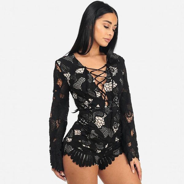 women's jumpsuits & rompers 2021 solid color playsuits loose lace v-neck strap, Black;white
women's jumpsuits & rompers 2021 solid color playsuits loose lace v-neck strap, Black;white