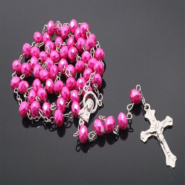 8mm six-color water gold rosary pendant necklace alloy cross virgin mary center christian catholic religious jewelry.30pcs necklaces, Silver
8mm six-color water gold rosary pendant necklace alloy cross virgin mary center christian catholic religious jewelry.30pcs necklaces, Silver