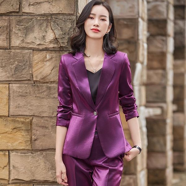 women's two piece pants large size suit high-end business wear 2021 autumn and winter slim ladies purple jacket casual temperament trou, White
women's two piece pants large size suit high-end business wear 2021 autumn and winter slim ladies purple jacket casual temperament trou, White