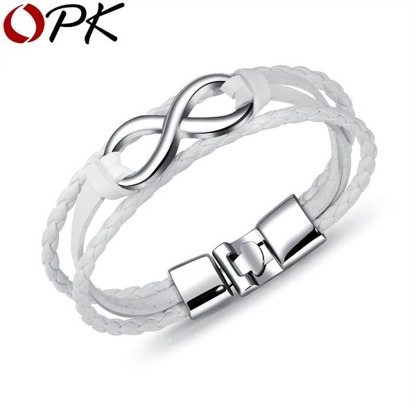 charm bracelets opk 2021 fashion infinity 8 bracelet hand-woven wrap leather rope chain 6 colors men jewelry pulseras ph1261, Golden;silver
charm bracelets opk 2021 fashion infinity 8 bracelet hand-woven wrap leather rope chain 6 colors men jewelry pulseras ph1261, Golden;silver