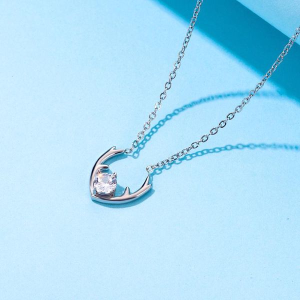pendant necklaces titanium steel antlers inlaid with zircon rose gold chain yilu has your elegant temperament and literary goddess necklace, Silver
pendant necklaces titanium steel antlers inlaid with zircon rose gold chain yilu has your elegant temperament and literary goddess necklace, Silver