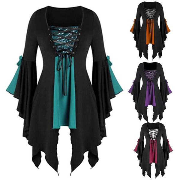 winter costume women plus size long sleeve sequined blouse lace up gothic tunic tee women's womens and blouses & shirts, White
winter costume women plus size long sleeve sequined blouse lace up gothic tunic tee women's womens and blouses & shirts, White